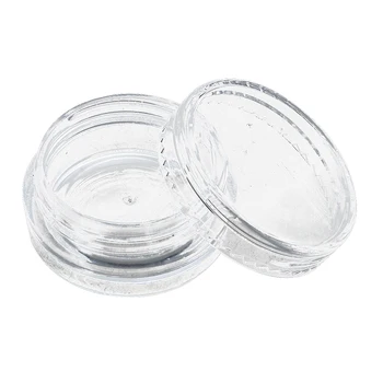 10 x Plastic Round Clear Empty Nail Art Storage Box Jar Case Container 
10 x Plastic Round Clear Empty Nail Art Storage Box Jar Case Container