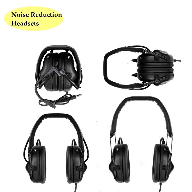 

New Adjustable Tactical Headsets Military Standard Shooting Earmuff Use with PTT Walkie Talkie Radio Airsoft Tactical Headset