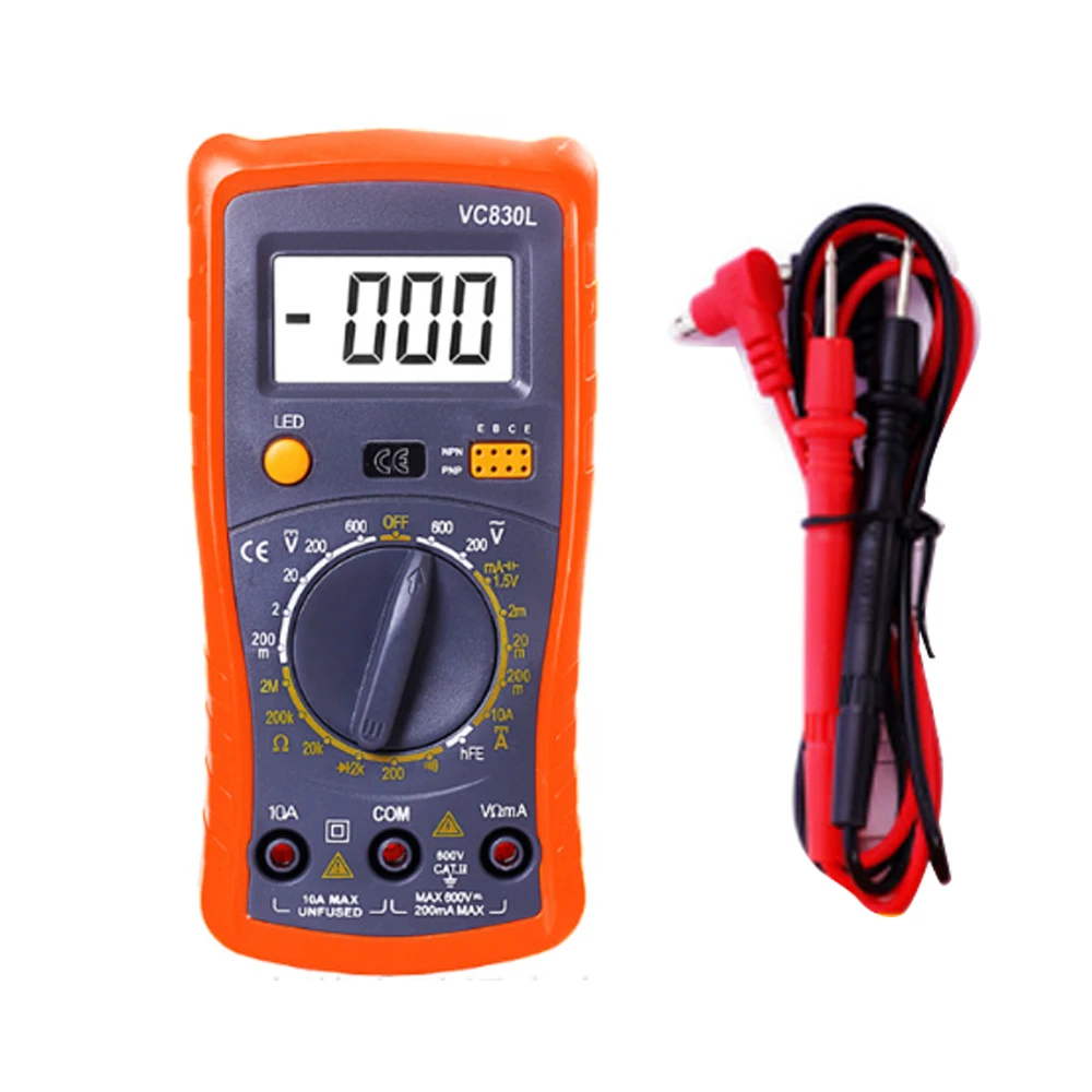 Digital Multimeter LCD AC Voltage Diode Freguency Handheld Multitester Current Tester Luminous Display Functions
Digital Multimeter LCD AC Voltage Diode Freguency Handheld Multitester Current Tester Luminous Display Functions