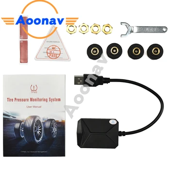 External car tire pressure monitoring system shows 4 internal sensors Android navigation tire pressure alarm 0-116 Psi
External car tire pressure monitoring system shows 4 internal sensors Android navigation tire pressure alarm 0-116 Psi
