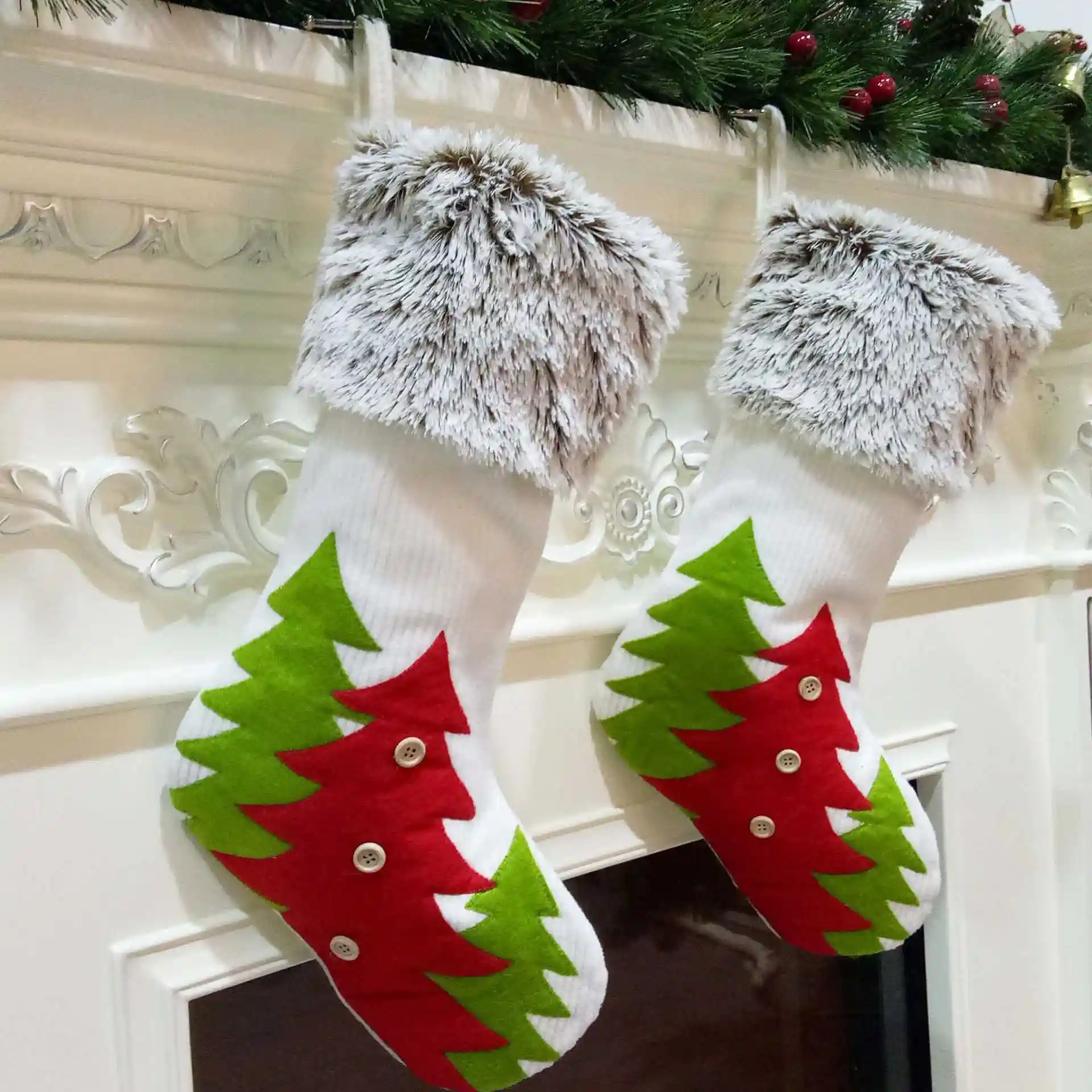 christmas stocking santa claus sock gift holder christmas tree