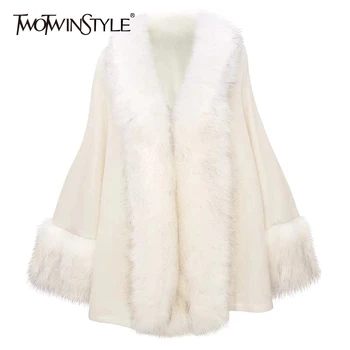 TWOTWINSTYLE Patchwork Fur Knitting Women's Sweaters Batwing Long Sleeve Cardigans Casual Autumn Sweater Female Fashion Clothing
TWOTWINSTYLE Patchwork Fur Knitting Women's Sweaters Batwing Long Sleeve Cardigans Casual Autumn Sweater Female Fashion Clothing