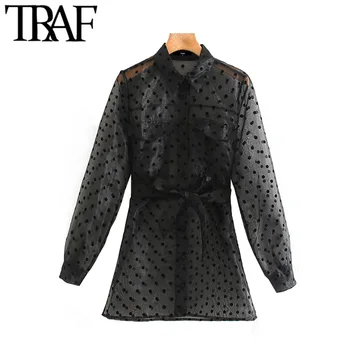 TRAF Women Vintage Sexy Transparent Polka Dot Organza Blouses Fashion Long Sleeve Bow Tie Sashes Female Shirts Blusas Chic Tops
TRAF Women Vintage Sexy Transparent Polka Dot Organza Blouses Fashion Long Sleeve Bow Tie Sashes Female Shirts Blusas Chic Tops