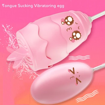 

Multi-speed Tongue Blowjob Egg Vibrator Clitoris Stimulator Sucking Adult Sex Toys for Women Vagina Masturbator Intimate Goods