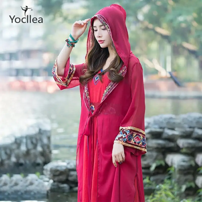 Spring and summer Holiday Hooded Vintage Cape Cardigan coat Embroidery Outwear thin Long sunscreen coats Women Tops
Spring and summer Holiday Hooded Vintage Cape Cardigan coat Embroidery Outwear thin Long sunscreen coats Women Tops