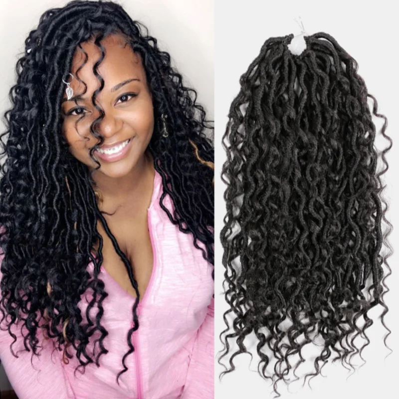 Luxury for Braiding 14" 18" River Goddess Locs Crochet Synthetic Braiding Hair Extensions Ombre Brown Faux Locs With Curly Hair
Luxury for Braiding 14" 18" River Goddess Locs Crochet Synthetic Braiding Hair Extensions Ombre Brown Faux Locs With Curly Hair