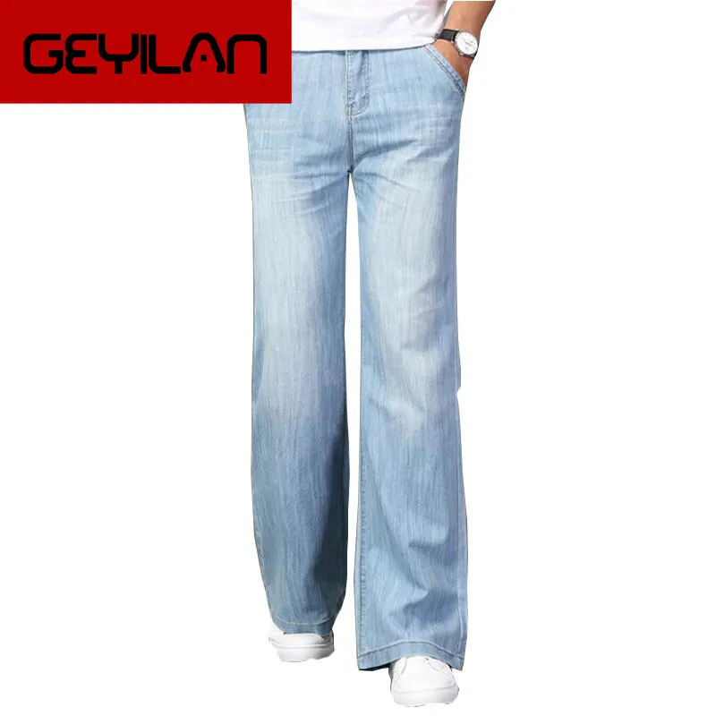 2019 Spring and Summer Men's New Micro-horn jeans Men's Stretch Slim Light blue Denim Horn Big pants More Size 26-35
2019 Spring and Summer Men's New Micro-horn jeans Men's Stretch Slim Light blue Denim Horn Big pants More Size 26-35