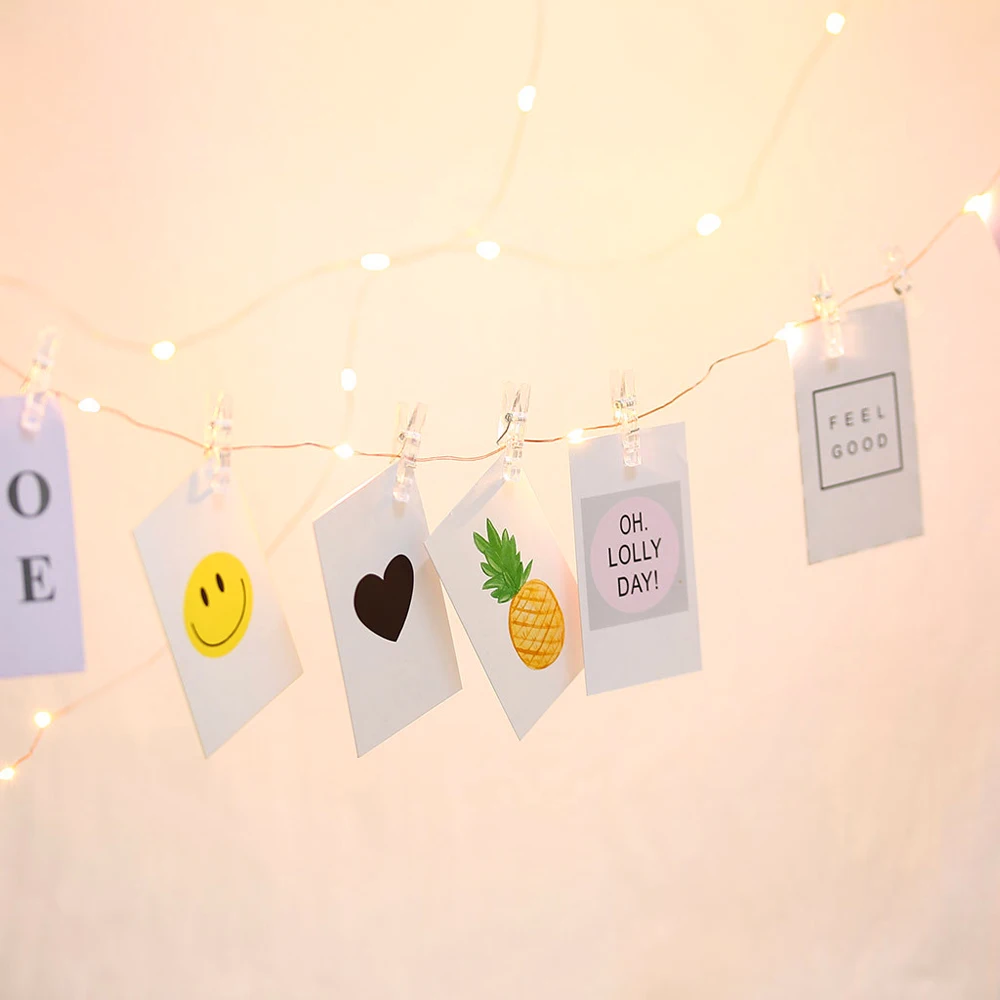 2M 5M Photo Clip LED Copper String Lights Fairy Home Party Christmas Wedding Picture Card Garland Xmas Tree Cafe Wall Decorate (11)