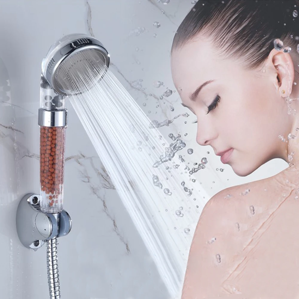 Shower Bath Head Adjustable 3 Mode High Pressure Stone Stream Handheld Shower Head With Negative Ion Activated Ceramic Balls
Shower Bath Head Adjustable 3 Mode High Pressure Stone Stream Handheld Shower Head With Negative Ion Activated Ceramic Balls