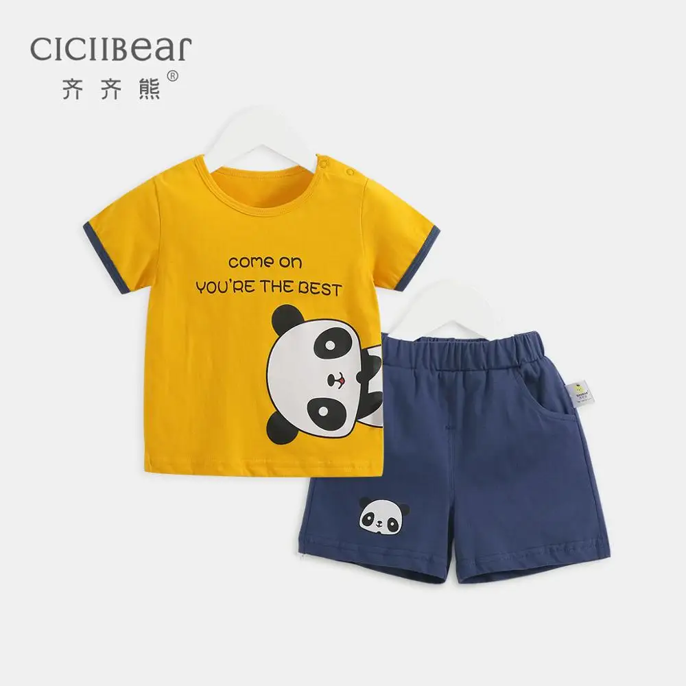 

ciciibear 2020 new summer boy Children's clothes set quality short sleeve girls clothes body suit cartoon kids boy clothes