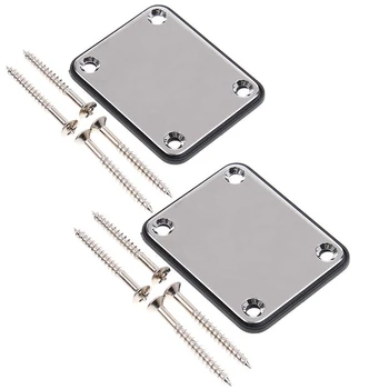 2 Pcs Guitar Metal Neck Plates with Plastic Mat for Strat Tele Style Electric Guitar Replacement, Chrome
2 Pcs Guitar Metal Neck Plates with Plastic Mat for Strat Tele Style Electric Guitar Replacement, Chrome