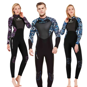 

Men's Women's 3mm Neoprene Fullsuit Wetsuit Warm Surf Diving Snorkeling Swimsuit Matching Couple Long Sleeve Wetsuit Sbart