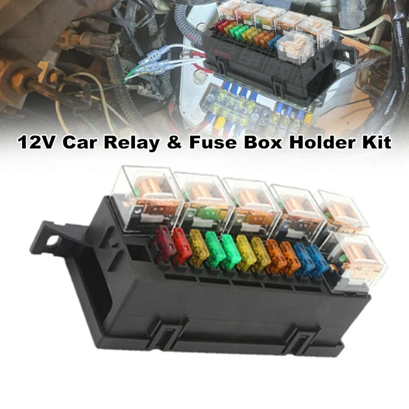 12V Car Truck Tractor Relay & Fuse-Block Box Holder with 11PCS Blade-Fuse 6X | Автомобили и мотоциклы