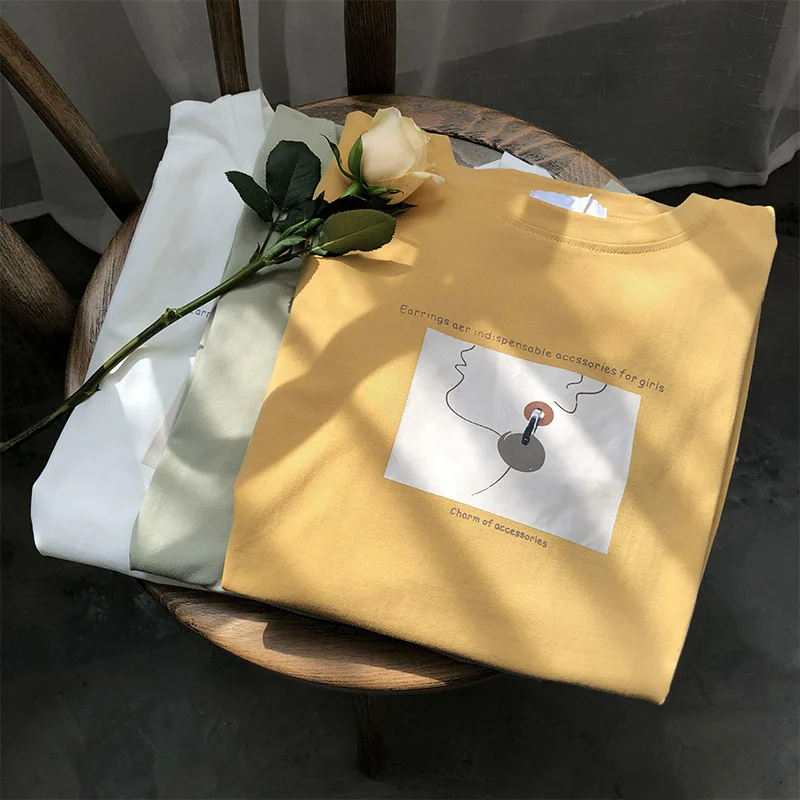 2020 Summer New Korean Version of the T-shirt nv duan xiu Loose round Neck Printing Priming Coat Female 1638
2020 Summer New Korean Version of the T-shirt nv duan xiu Loose round Neck Printing Priming Coat Female 1638