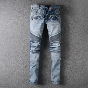 Best Version Light Wahed Men's Biker Jeans Ribbed Stretch Skinny Rivet Stitching Men Ripped Biker Jeans Slim Denim Trouser B
Best Version Light Wahed Men's Biker Jeans Ribbed Stretch Skinny Rivet Stitching Men Ripped Biker Jeans Slim Denim Trouser B