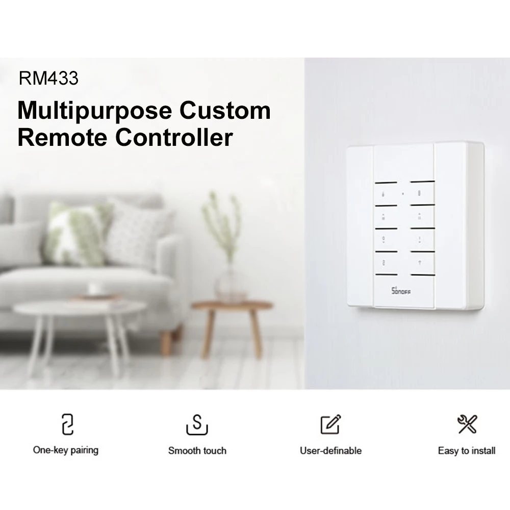 SONOFF RM433 Remote Controller Updated Version 433MHz RF Remote Controller Suitable for SONOFF Basicrf/Slampher/iFan03 RF Bridge
SONOFF RM433 Remote Controller Updated Version 433MHz RF Remote Controller Suitable for SONOFF Basicrf/Slampher/iFan03 RF Bridge