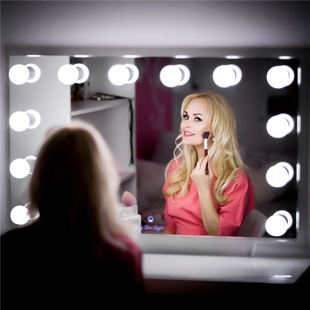 Vanity LEDs Mirror Lights Kit with 10 Bulbs Adjustable 10 Brightness & 3 Lighting Modes USB Mirror String Light for Makeup
Vanity LEDs Mirror Lights Kit with 10 Bulbs Adjustable 10 Brightness & 3 Lighting Modes USB Mirror String Light for Makeup