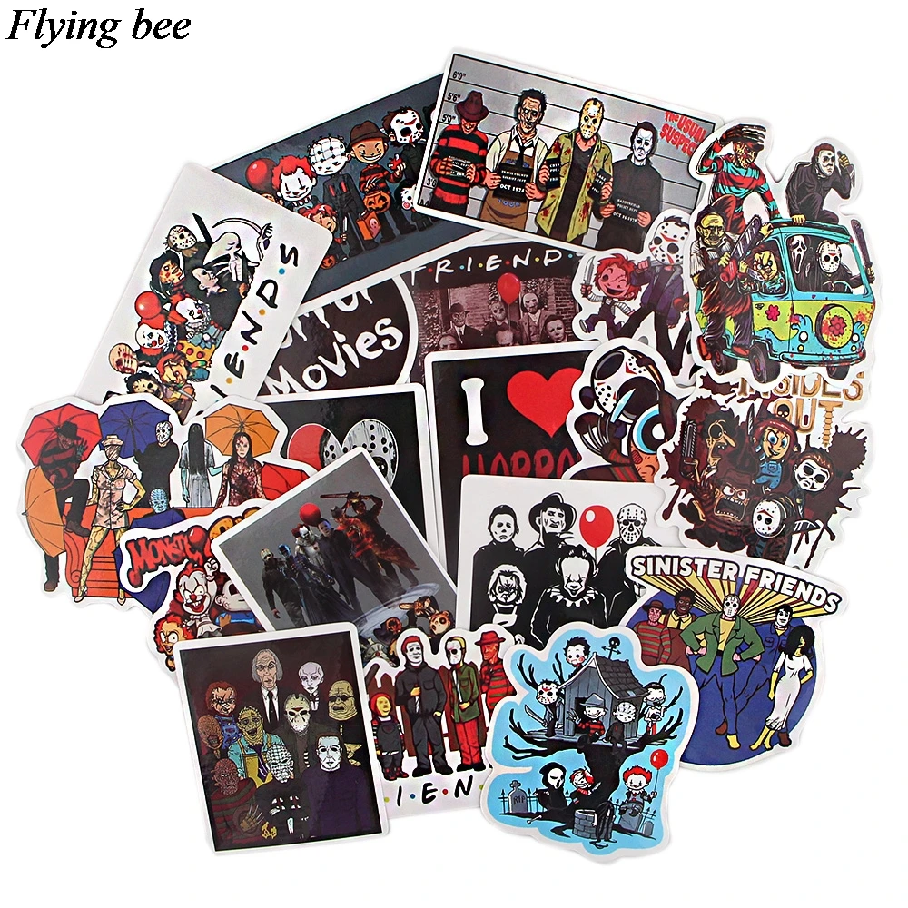 Flyingbee 19 шт. креативные фильмы ужасов стикер s Freddy Krueger убийцы наклейка Друзья для