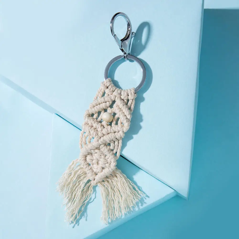 Macrame Keychain Bohemia keyring Handmade Bag Charm Car Hanging Boho Jewelry Gift for Friends Women Wholesale
Macrame Keychain Bohemia keyring Handmade Bag Charm Car Hanging Boho Jewelry Gift for Friends Women Wholesale