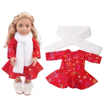 18 inch Girls doll clothes American newborn Red New Year dress + white scarf Baby toys fit 43 cm baby dolls c739
18 inch Girls doll clothes American newborn Red New Year dress + white scarf Baby toys fit 43 cm baby dolls c739