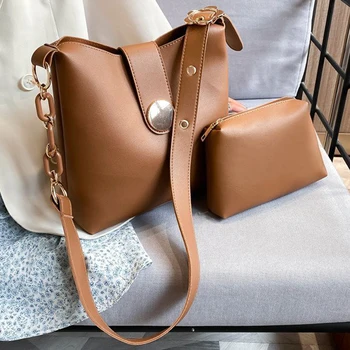 High Quality Pu Leather 2 Pcs/Set Solid Color Bucket Bags Fashion Small Chain Crossbody Bag Female Shoulder Bag Handbags
High Quality Pu Leather 2 Pcs/Set Solid Color Bucket Bags Fashion Small Chain Crossbody Bag Female Shoulder Bag Handbags