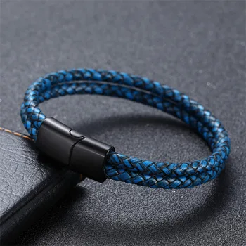 MKENDN New Arrival Men Jewelry Punk Black Blue Braided Leather Bracelet for Men Magnetic Clasp Fashion Bangles Gifts
MKENDN New Arrival Men Jewelry Punk Black Blue Braided Leather Bracelet for Men Magnetic Clasp Fashion Bangles Gifts