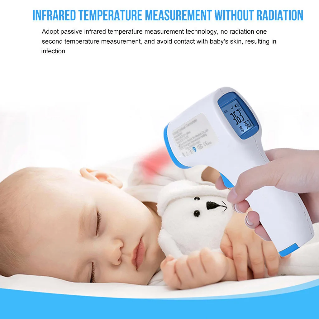 Baby Adult Forehead Non Contact Infrared Baby Thermometer LCD Body Temperature Fever Digital IR Measurement Tool Gun for Adult
Baby Adult Forehead Non Contact Infrared Baby Thermometer LCD Body Temperature Fever Digital IR Measurement Tool Gun for Adult