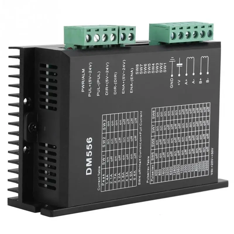 DM556 2-phase Stepper Motor Driver 42/57 Stepping Motor Controller 24V-50V DC8 Level Output Current Step Steeper Motor Driver
DM556 2-phase Stepper Motor Driver 42/57 Stepping Motor Controller 24V-50V DC8 Level Output Current Step Steeper Motor Driver