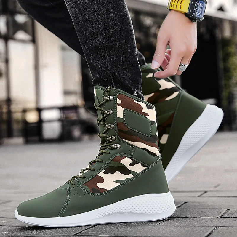 Waliicorners Camouflage Martin Boots Men Autumn High Top Trend British Style Tactical Boot Men's Boots Casual Outdoor Hiking Boots Plus Size 64 Hd2d7b5f0bbf64a54a2a83f721ae20d81w