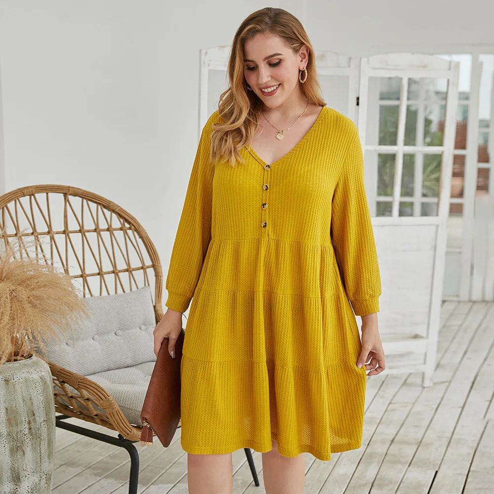 Dresses for Women Women's Large Size V-neck Midi Dress, Autumn 2020 Solid Color Loose Long Sleeves Vestido De Mujer
Dresses for Women Women's Large Size V-neck Midi Dress, Autumn 2020 Solid Color Loose Long Sleeves Vestido De Mujer