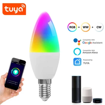 Tuya Smart WiFi Bulb Compatible with Tuya APPCandle Shape Smart RGB Wifi Bulb Smart LED Bulb Dimming Smart Life
Tuya Smart WiFi Bulb Compatible with Tuya APPCandle Shape Smart RGB Wifi Bulb Smart LED Bulb Dimming Smart Life