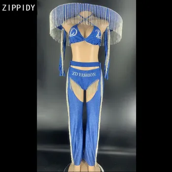 Silver Stones Fringe Big Cap Bra Short Pants Gloves Outfit Singer Blue Bikini Outfit Prom Dance Outfit Set YOUDU
Silver Stones Fringe Big Cap Bra Short Pants Gloves Outfit Singer Blue Bikini Outfit Prom Dance Outfit Set YOUDU
