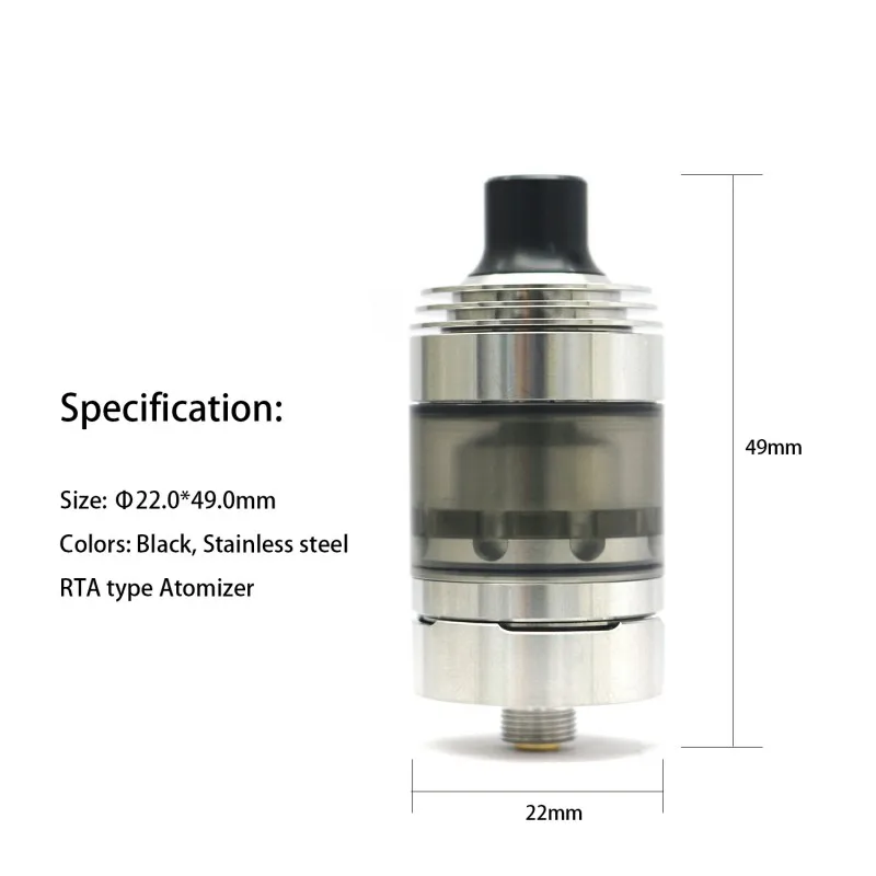 high quality vapes v1.5 RTA Type stainless steel Atomizer with 510 Drip Tip Vape Vaporizer Electronic cigarette atomizer
high quality vapes v1.5 RTA Type stainless steel Atomizer with 510 Drip Tip Vape Vaporizer Electronic cigarette atomizer