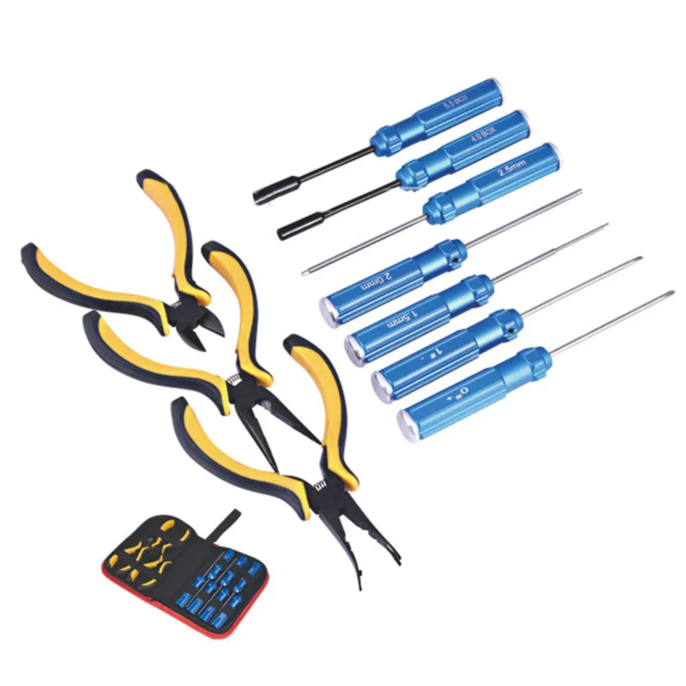 10pcs RC Tool Kit Easy Operate Screwdriver Professional Pliers Practical Hexagonal Plane With Storage Bag Portable Toy Repair
10pcs RC Tool Kit Easy Operate Screwdriver Professional Pliers Practical Hexagonal Plane With Storage Bag Portable Toy Repair