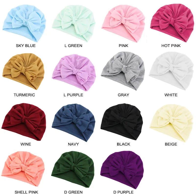 Description Picture 3 of item1PCS Cotton Turban Toddler Headband for Baby Kids Headwear Beanie Hat With Flower Elastic Soft Headwrap Hair Styling Tools