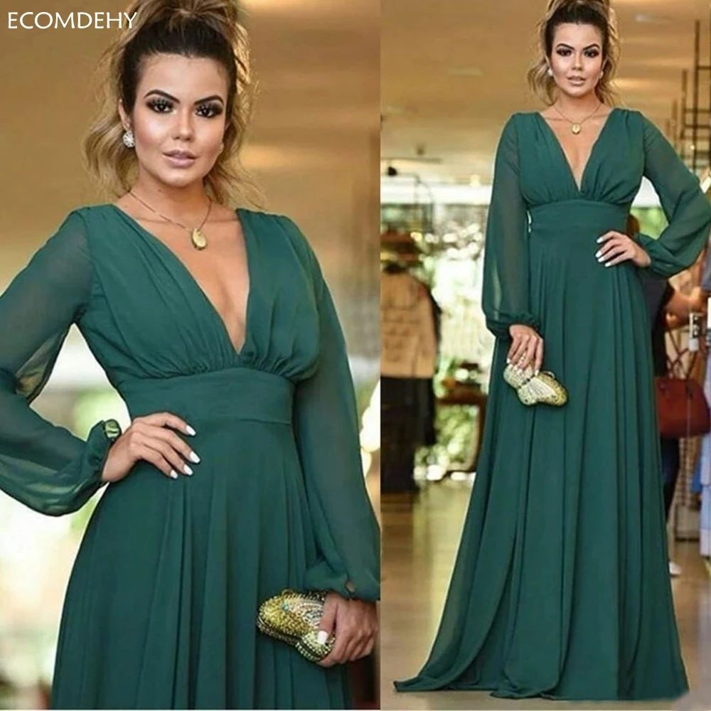 

Новое поступление шифоновые вечерние платья с V-образным вырезом трапециевидные длинные платья для выпускного вечера арабское дубайское официальное платье для вечеринки платья женское платье