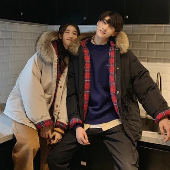 2019 Winter New Korean Version Of The Loose Trend Japanese Plaid Hit Color Large Fur Collar Hooded Couple Casual Cotton Coat
2019 Winter New Korean Version Of The Loose Trend Japanese Plaid Hit Color Large Fur Collar Hooded Couple Casual Cotton Coat