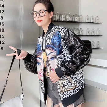 Women's cartoon jacket 2020 spring new hip-hop cartoon printed jacket women's sequin baseball suit loose jacket women
Women's cartoon jacket 2020 spring new hip-hop cartoon printed jacket women's sequin baseball suit loose jacket women