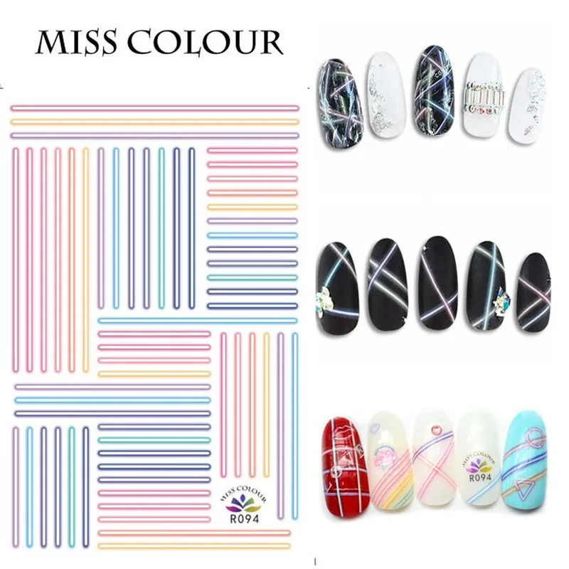 3pc/set 3D Nail Art Stickers Nail Accessories Colorful Line Round Crescent Designs DIY Transfer Decals Manicure Decorations
3pc/set 3D Nail Art Stickers Nail Accessories Colorful Line Round Crescent Designs DIY Transfer Decals Manicure Decorations
