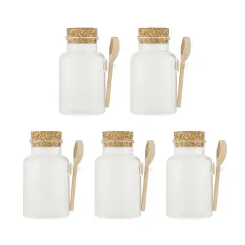 5pcs 200g Bath Salt Bottle Scrub Facial Mask Cream Powder Jar Plastic Container Cork Cover Wooden Spoon Bottle 
5pcs 200g Bath Salt Bottle Scrub Facial Mask Cream Powder Jar Plastic Container Cork Cover Wooden Spoon Bottle