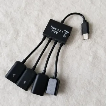 USB 3.1 Type C to Micro USB Hub 1 to 4 Splitter Data Cable with Power Supply OTG Function Black
USB 3.1 Type C to Micro USB Hub 1 to 4 Splitter Data Cable with Power Supply OTG Function Black