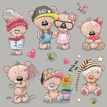 Cartoon Bears Set Badges Iron On Transfers Clothing Badges Patches Garment Accessory Washable Heat Transfer Diy New
Cartoon Bears Set Badges Iron On Transfers Clothing Badges Patches Garment Accessory Washable Heat Transfer Diy New