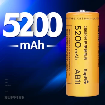 Supfire 26650 Battery 3.7V Li-ion 5200mAh Flashlight Rechargeable Battery For Sofirn Convoy Nitecore Fenix Nicron Flash Light
Supfire 26650 Battery 3.7V Li-ion 5200mAh Flashlight Rechargeable Battery For Sofirn Convoy Nitecore Fenix Nicron Flash Light