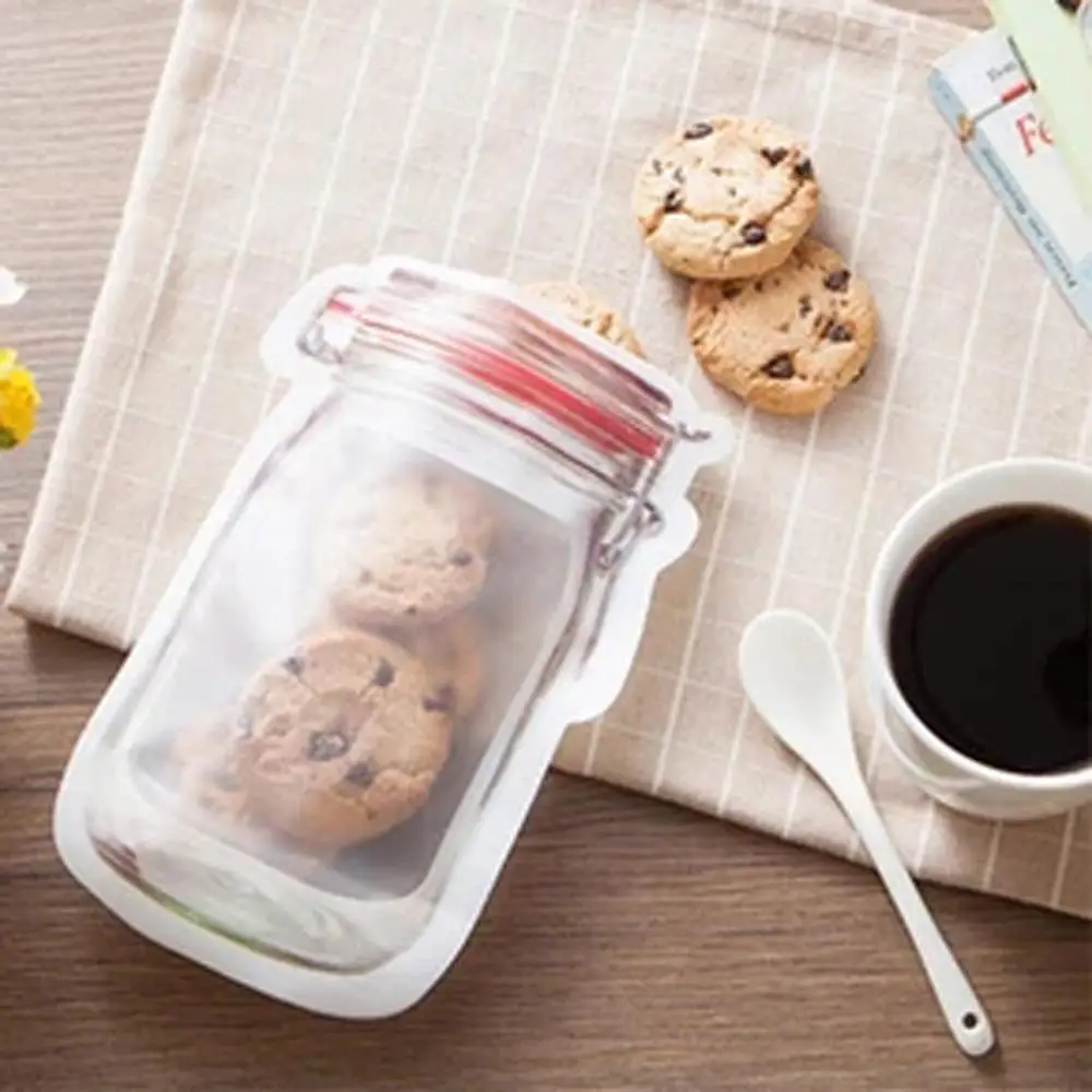 10pcs/lot Reusable Mason Jar Bottles Bags Nuts Candy Cookies Bag Fresh Food Storage Bag Zipper Sealed Kitchen Organizer TDH
10pcs/lot Reusable Mason Jar Bottles Bags Nuts Candy Cookies Bag Fresh Food Storage Bag Zipper Sealed Kitchen Organizer TDH
