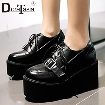 DORATASIA Fashion Punk Girl Round Toe Platform Buckle Pumps Casual Pumps Women Lace Up Wedges Black Sewing Shoes Woman 
DORATASIA Fashion Punk Girl Round Toe Platform Buckle Pumps Casual Pumps Women Lace Up Wedges Black Sewing Shoes Woman