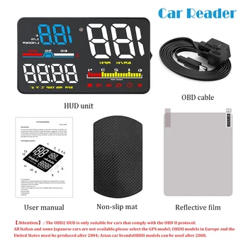

HUD D5000 Display Head Up Display Car GPS OBD OBD2 Diagnostic Tool Projector Digital Speedometer Car Speed Security Alarm