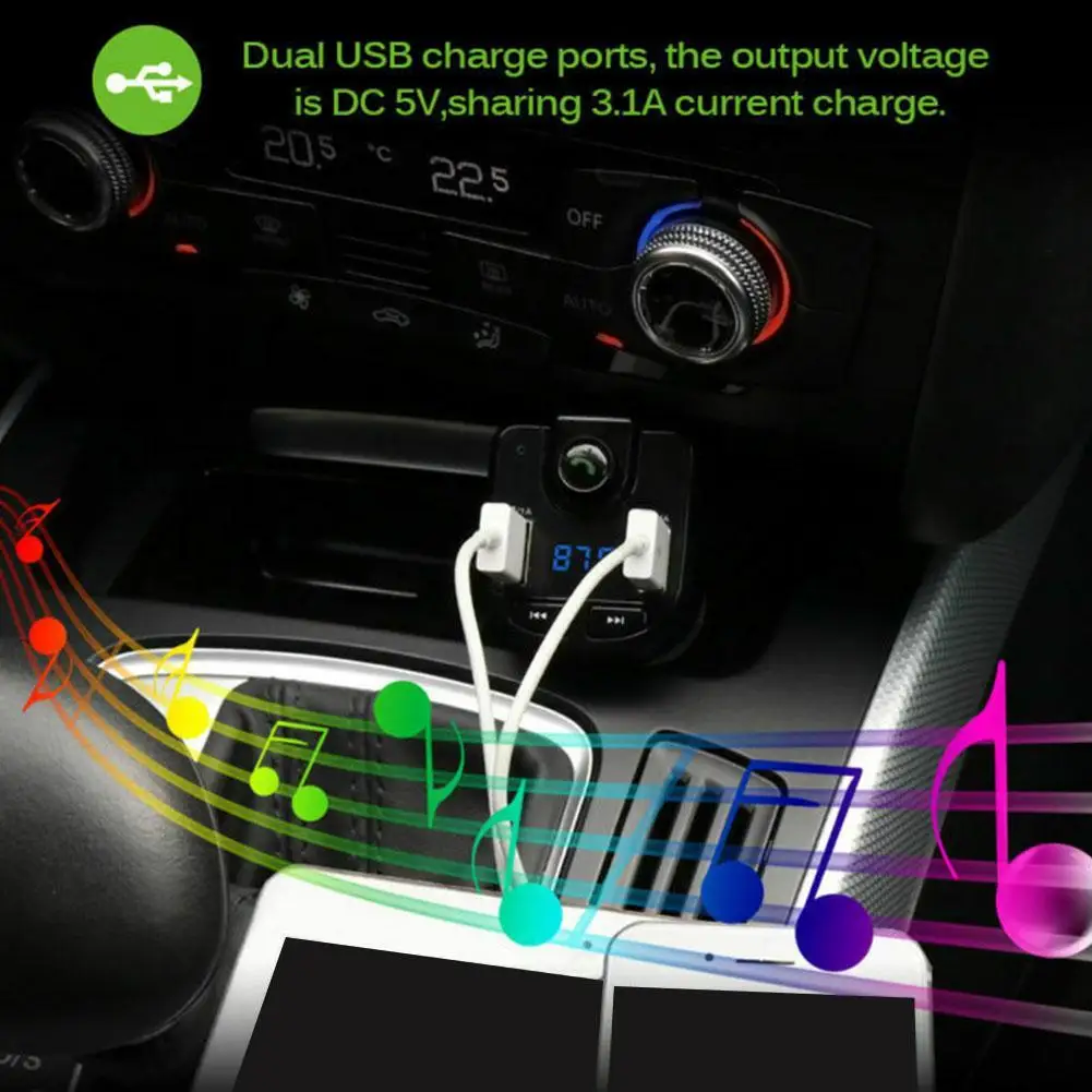 Handsfree Car Kit Bluetooth Wireless FM Transmitter LCD MP3 Player USB Charger Car Accessories Audio Cable With Data Cab Handsfree Car Kit Bluetooth Wireless FM Transmitter LCD MP3 Player USB Charger Car Accessories Audio Cable With Data Cab