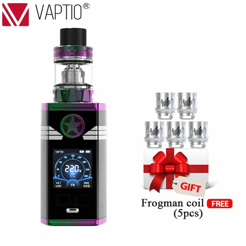 Набор для электронной сигареты Vaptio CAPTAIN 220 Вт с двойным аккумулятором 18650 баком 4 0/2