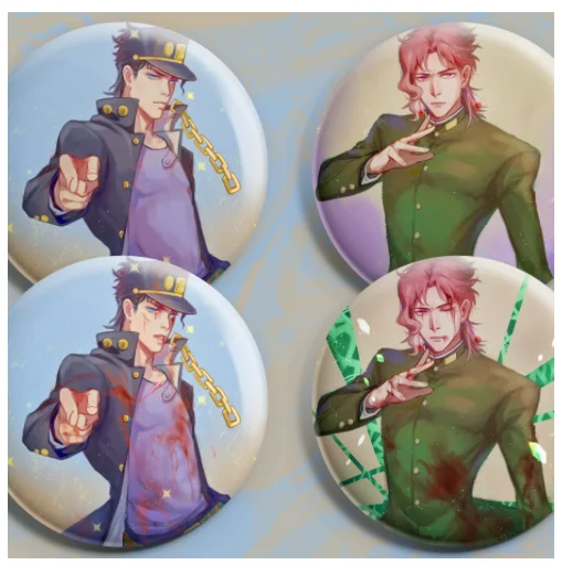 Souvenir Anime JoJo's Bizarre Adventure Metal Raster Badge Kujo Jotaro Kakyoin Noriaki Brooch Pin Toy Buttons Holiday Gifts
Souvenir Anime JoJo's Bizarre Adventure Metal Raster Badge Kujo Jotaro Kakyoin Noriaki Brooch Pin Toy Buttons Holiday Gifts