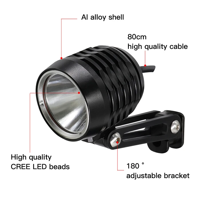 Sale WEXPLORE 6V 12V 18V Electric Bike Light For Bafang TSDZ2 Mid Drive Motor LED Headlight CNC Housing Waterproof Ebike Lamp 0